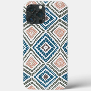 Funda Para iPhone 13 Pro Max trapo azul verde azul tribal africano