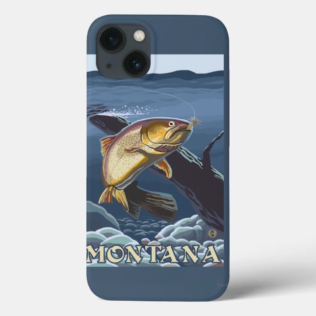 Funda De Case-Mate Para iPhone Traslado de pesca de trucha - Montana (Reverso)