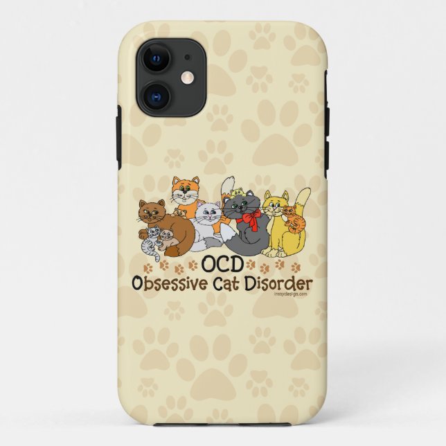 Funda De Case-Mate Para iPhone Trastorno obsesivo del gato por OCD (Reverso)