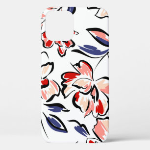 Funda Para iPhone 12 Trato a mano de verano con flores en el fondo. Par