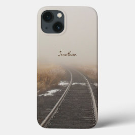 Funda Para iPhone 13 Trayectoria ferroviaria Niebla de invierno persona
