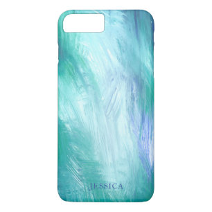 Funda Para iPhone 8 Plus/7 Plus Trazos de pincel abstractos modernos turquesa verd