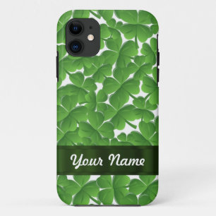 Funda Para iPhone 11 Tréboles irlandeses verdes personalizados