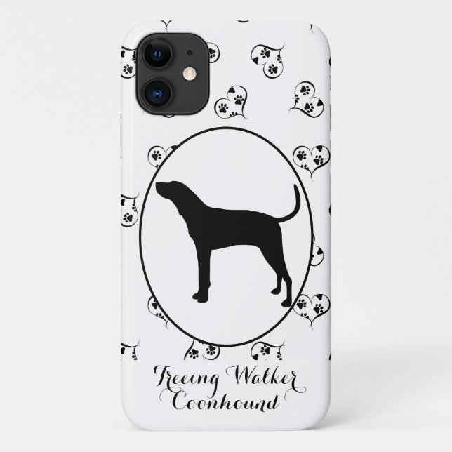 Funda De Case-Mate Para iPhone Treeing Walker Coonhound Silhouette (Reverso)