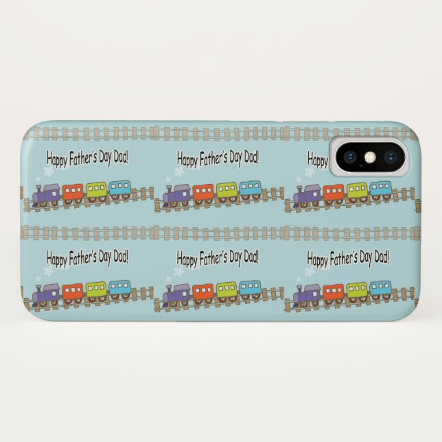 Funda De Case-Mate Para iPhone Tren del Día del Padre Feliz (Reverso (horizontal))