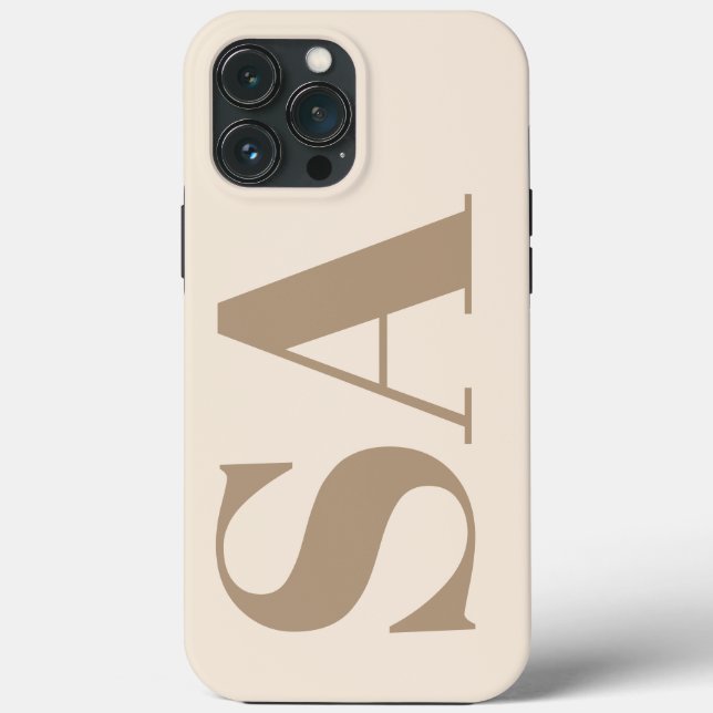 Funda De Case-Mate Para iPhone trendy Antique White with Monogram Case-Mate (Reverso )