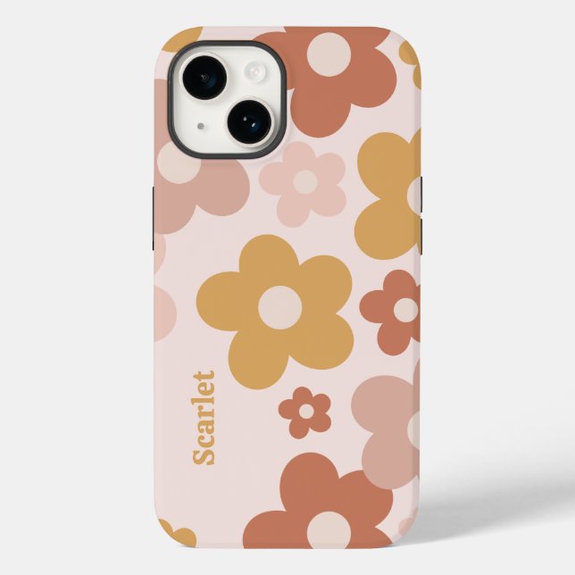 Funda De Case-Mate Para iPhone Trendy Boho Daisies (Reverso )