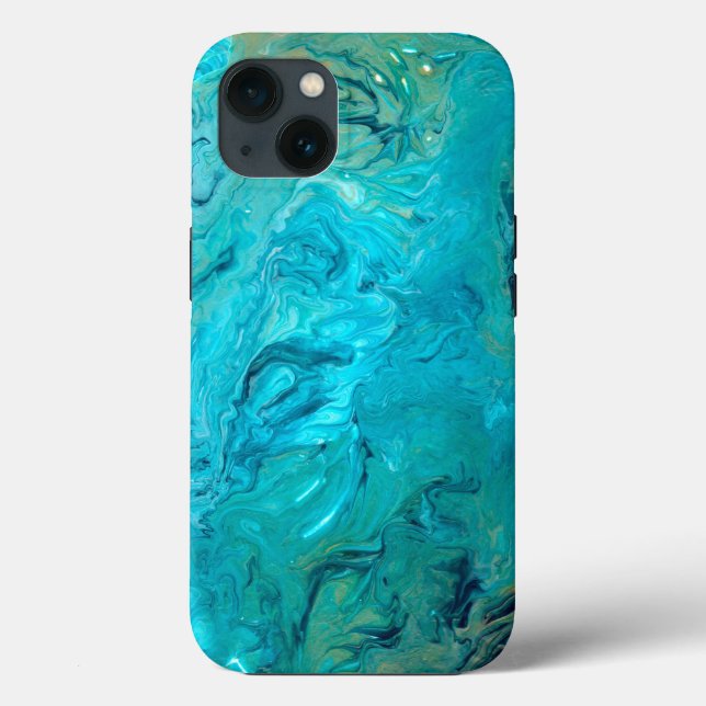 Funda De Case-Mate Para iPhone Trendy emerald faux marble abstract design (Reverso )