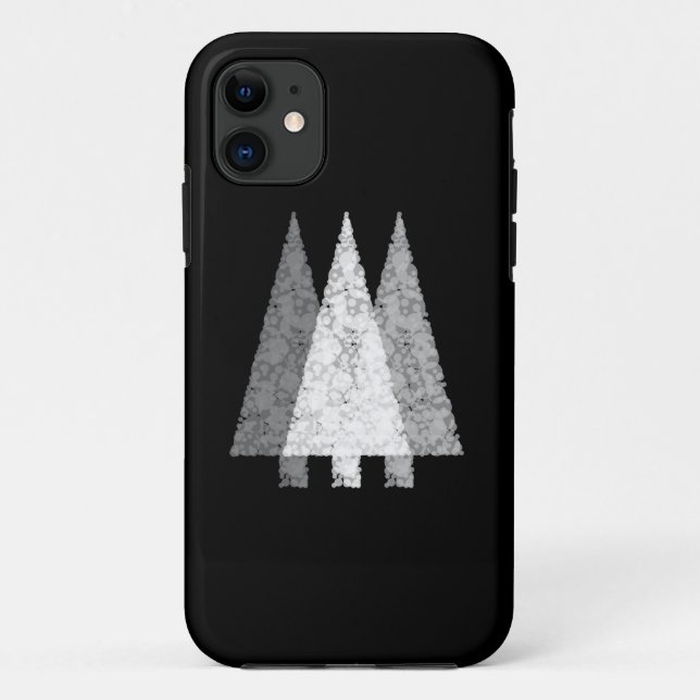 Funda De Case-Mate Para iPhone Tres árboles en blanco y negro. (Reverso)