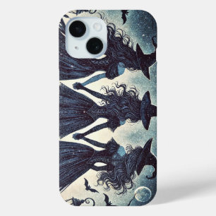 Funda Para iPhone 15 Tres Brujas en Halloween Estrellado Nocturno