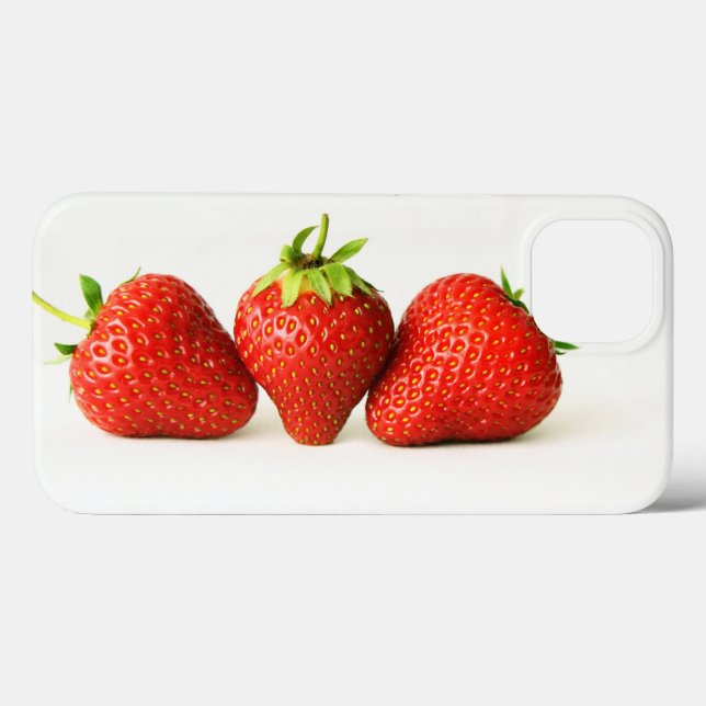 Funda De Case-Mate Para iPhone Tres Fresas En La Iphcna Blanca (Reverso (Horizontal))