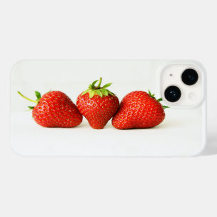 Funda Para iPhone 14 De Case-Mate Tres Fresas Sobre Blanco ipha