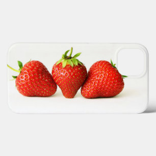 Funda Para iPhone 13 Tres fresas sobre el iphcnm blanco