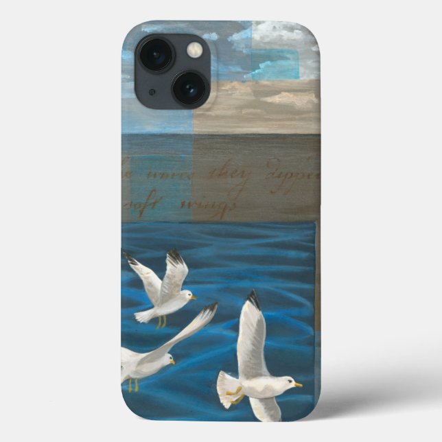 Funda De Case-Mate Para iPhone Tres gaviotas blancas volando sobre el agua (Reverso)