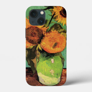Funda Para iPhone 13 Mini Tres girasoles en una bolsa de Vincent van Gogh