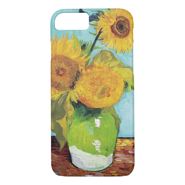 Funda De Case-Mate Para iPhone Tres girasoles, Van Gogh (Reverso)