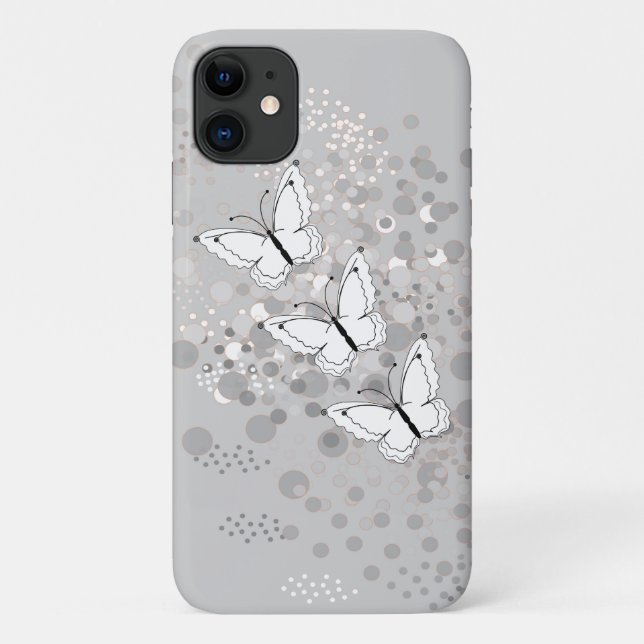 Funda De Case-Mate Para iPhone Tres mariposas blancas (Reverso)