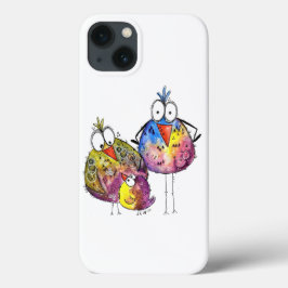 Funda Para iPhone 13 Tres pájaros coloridos y extravagantes