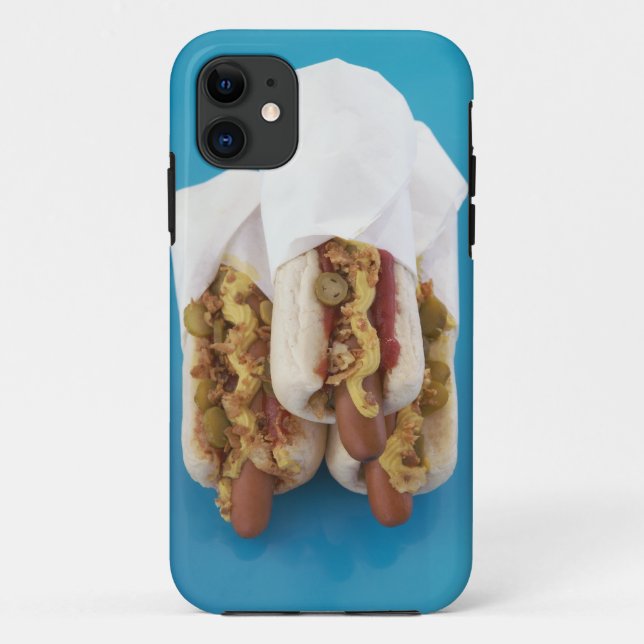 Funda De Case-Mate Para iPhone Tres perritos calientes en bollos (Reverso)