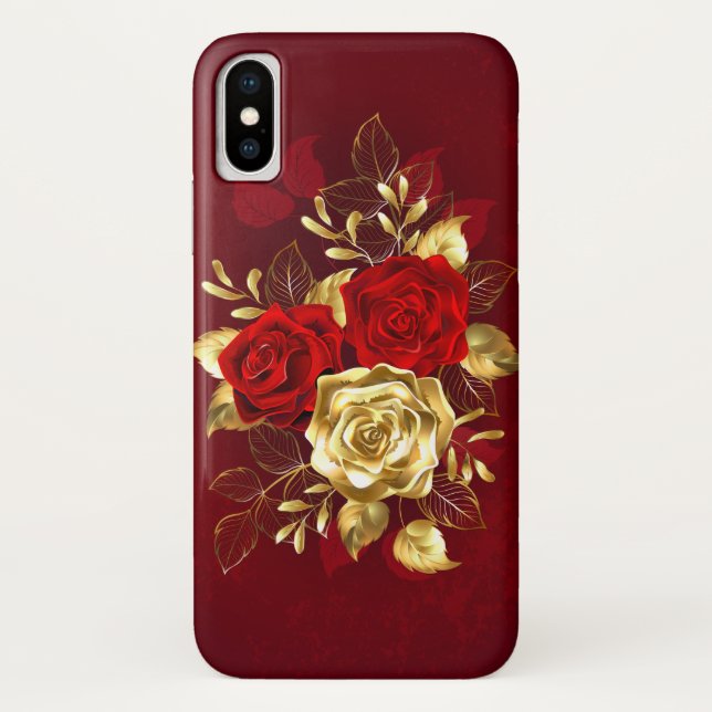 Funda De Case-Mate Para iPhone Tres Rosas Joyas (Reverso)