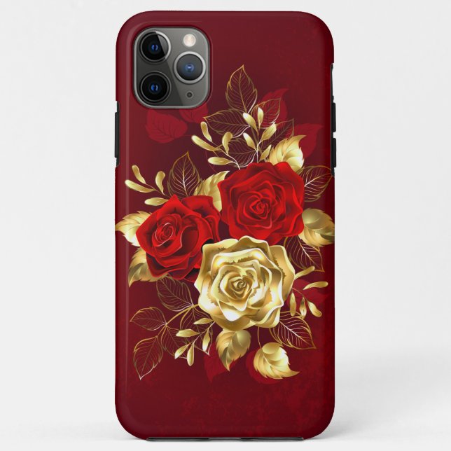 Funda De Case-Mate Para iPhone Tres Rosas Joyas (Reverso)
