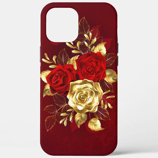 Funda De Case-Mate Para iPhone Tres Rosas Joyas (Reverso )