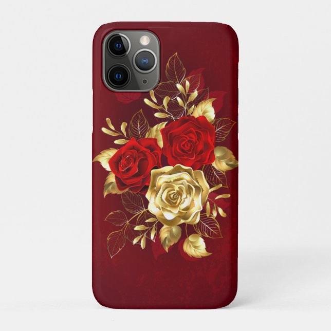 Funda De Case-Mate Para iPhone Tres Rosas Joyas (Reverso)