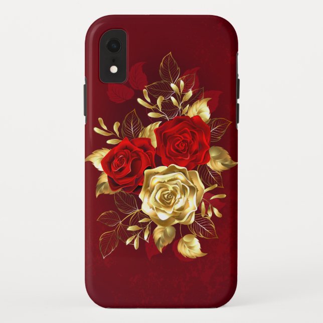 Funda De Case-Mate Para iPhone Tres Rosas Joyas (Reverso)