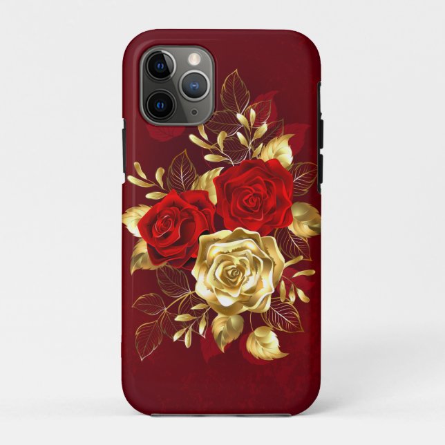 Funda De Case-Mate Para iPhone Tres Rosas Joyas (Reverso)