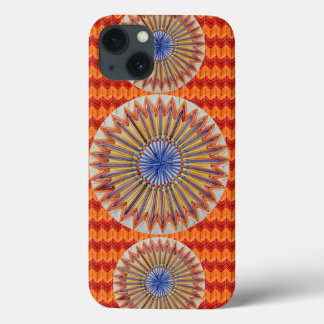Funda Para iPhone 13 Tri arco iris y naranja Chevron