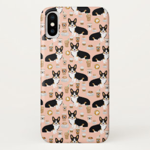 Funda Para iPhone X Tri modelo coloreado del café del Corgi -