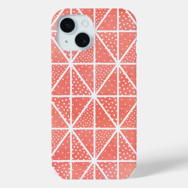Funda De Case-Mate Para iPhone Triángulo del patrón geométrico moderno rosa de co (Reverso )