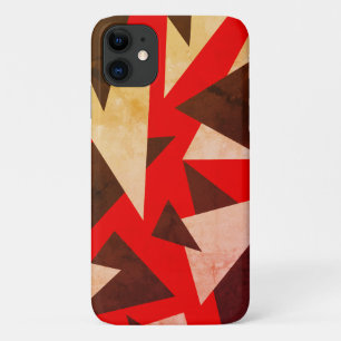 Funda Para iPhone 11 Triángulos coloridos Patrón geométrico rojo elegan