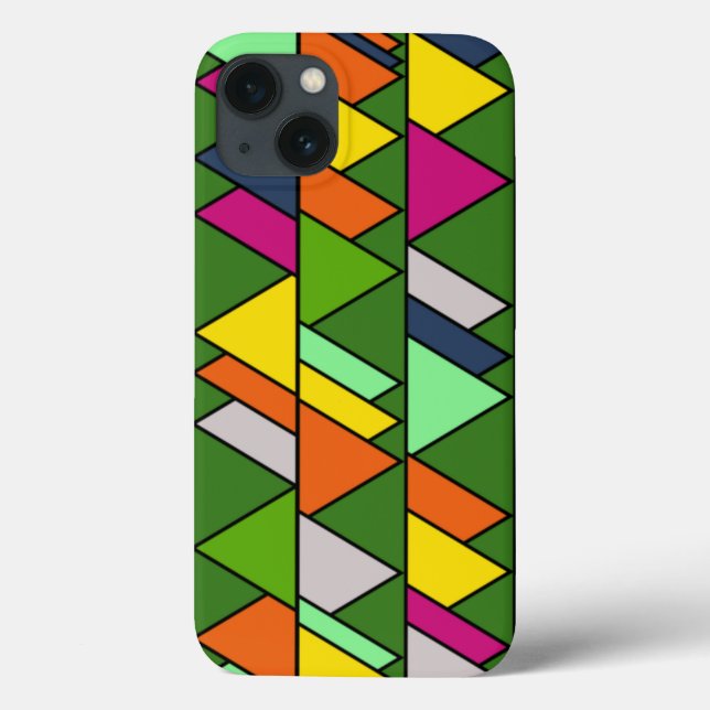 Funda De Case-Mate Para iPhone Triángulos de flores (Reverso)