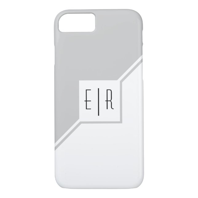 Funda De Case-Mate Para iPhone Triángulos grises, blancos, monocromáticos geométr (Reverso)