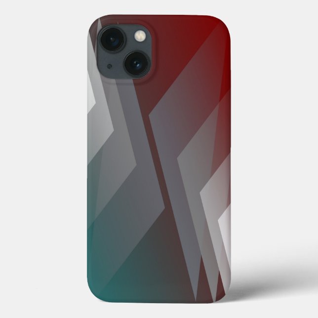 Funda De Case-Mate Para iPhone Triángulos grises sobre el borgoña verde azulado (Reverso)