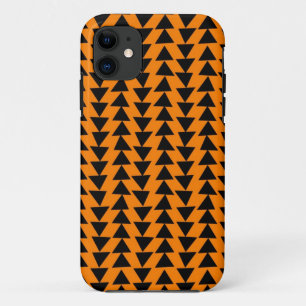Funda Para iPhone 11 Triángulos irregulares - Negro sobre Naranja