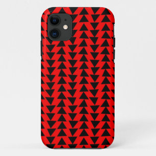 Funda Para iPhone 11 Triángulos irregulares - Negro sobre rojo