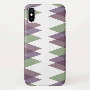 Funda Para iPhone X Triángulos malvas y verdes