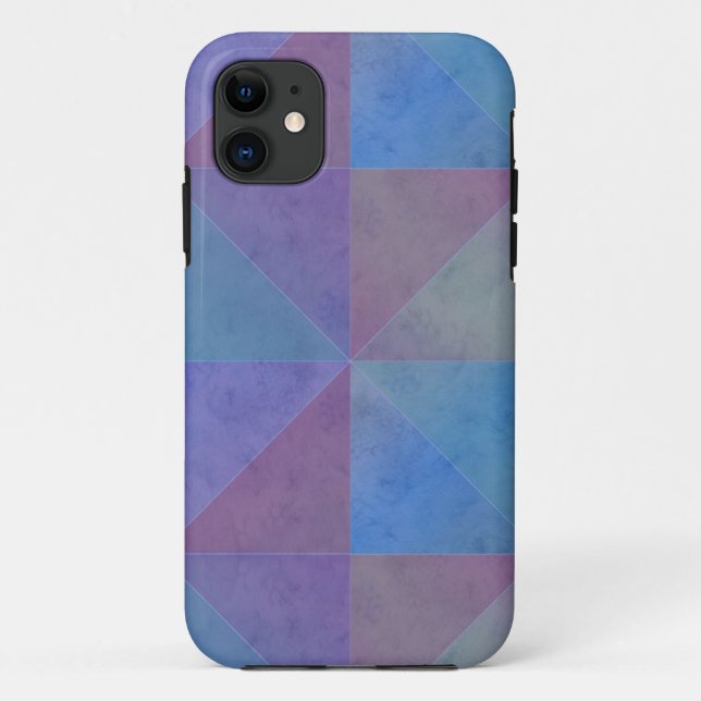 Funda De Case-Mate Para iPhone Triángulos Morados Azules Patrón Geométrico (Reverso)