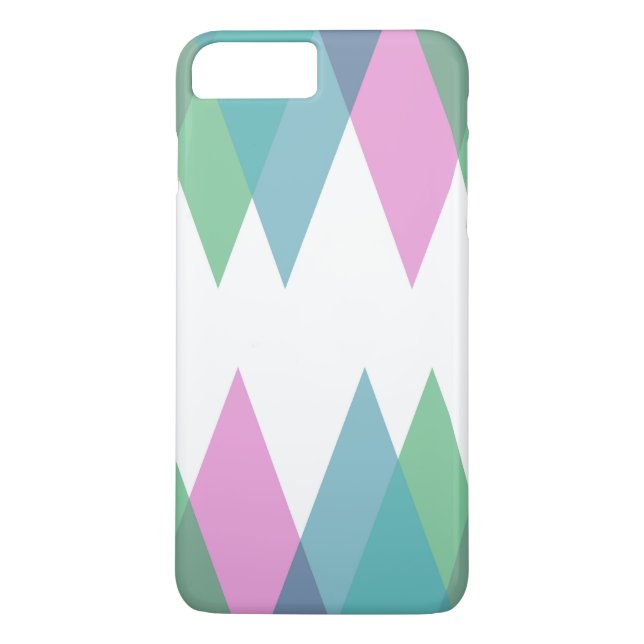 Funda De Case-Mate Para iPhone Triángulos rosas y verdes (Reverso)