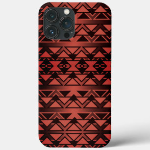 Funda Para iPhone 13 Pro Max Triángulos tribales de ZigZag en salmón oscuro deg