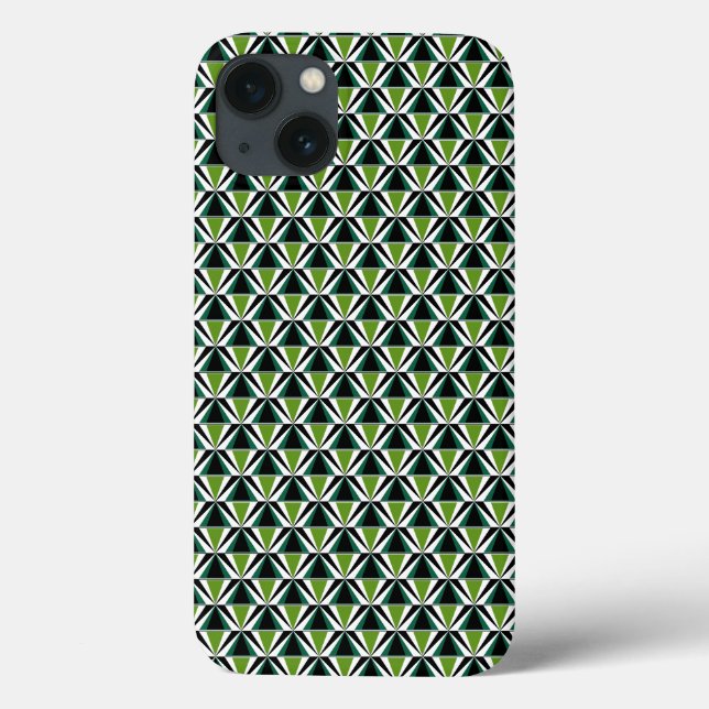 Funda De Case-Mate Para iPhone Triángulos verdes (Reverso)
