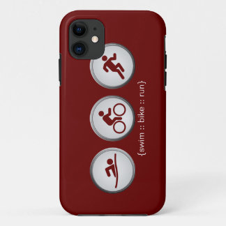Funda Para iPhone 11 Triathlon Swim-Bike-Run iPhone 5 Funda (maroon)