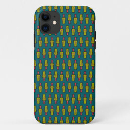 Tribal Verde azulada amarilla roja: Funda para iPh