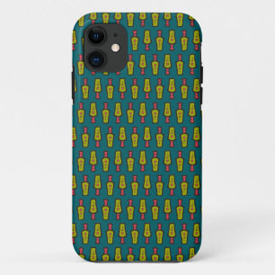 Tribal Verde azulada amarilla roja: Funda para iPh