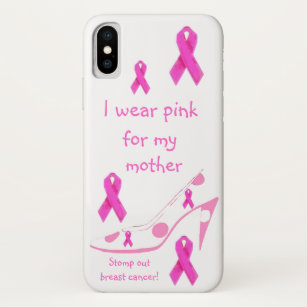 Funda Para iPhone X Tributo rosado del cáncer de pecho de la cinta