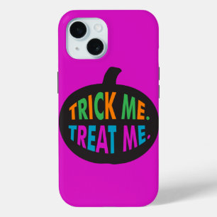 Funda Para iPhone 15 Trick me trata, Halloween multicolor