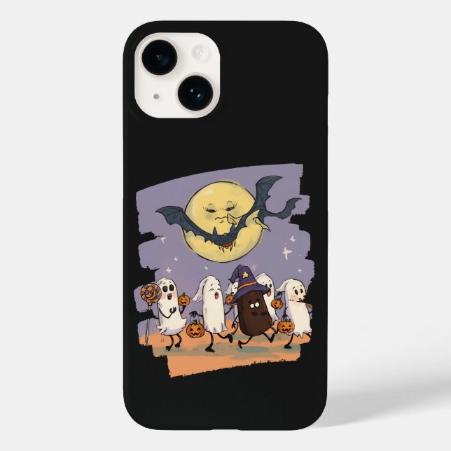 Funda De Case-Mate Para iPhone Trick o trato a niños fantasmas bajo una luna llen (Reverso )