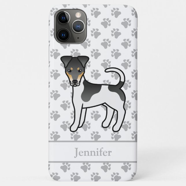 Funda De Case-Mate Para iPhone Tricolor Smooth Fox Terrier Cute Perro y Nombre (Reverso)